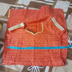 Customized 3pc Suit Set With Semi Patiyala Bottom