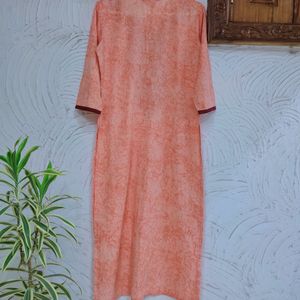 Embroidered Sharbati (Pastel Orange) Kurta