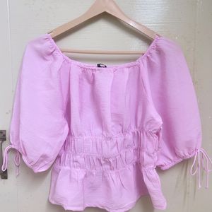 Tokyo Talkies Pink Square Neck Top