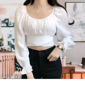 Modern Classics Puff Style Full Sleeve Crop Top