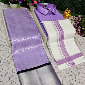 Combo Bridal Sarees With Shirt &Dhoti