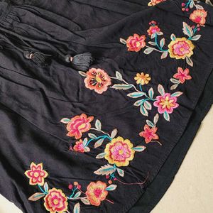 Embroidery Black Top