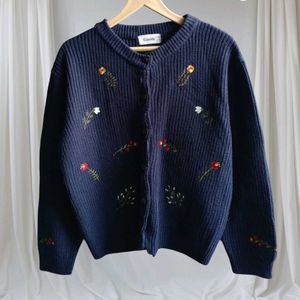 Navyblue Embroidered Cardigan