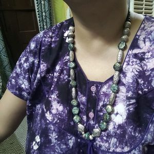 Antique Look Beaded Long Neckpiece