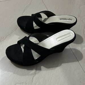 Heeled Wedges (Black 2 Inch Heel)