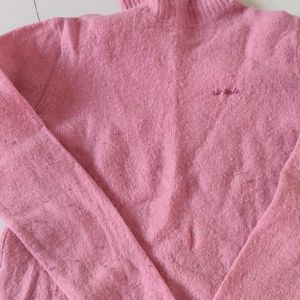 High Neck Pink Sweater