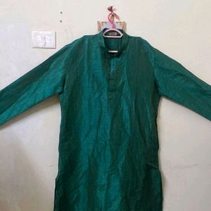 Dhoti Kurta In Green and Gold Colour For Mens