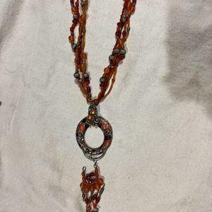 Orange Beaded Neck piece