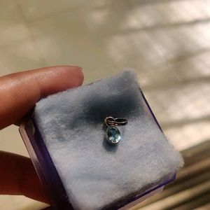 Blue Topaz pure silver pendant