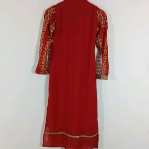 Red Embroidered Kurta (Women)