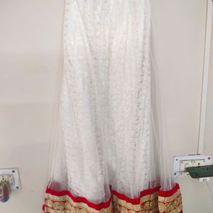 Beautiful Red And White Lehanga Choli