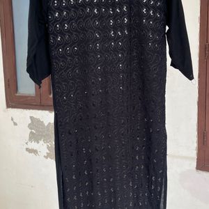 Black Chikankari Embroidery Kurta