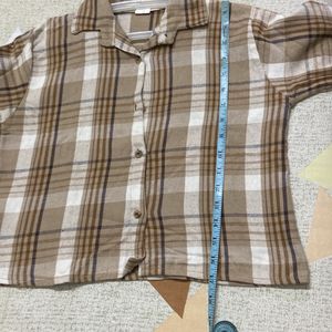 Brown beige Flannel Shirt For Layering