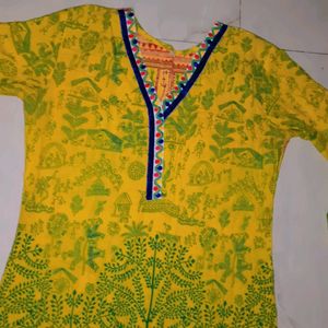 Yellow Floral Kurti