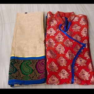 Banarasi Silk Kurti Dupatta Set