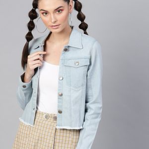 SASSAFRAS Women Washed Denim Jacket