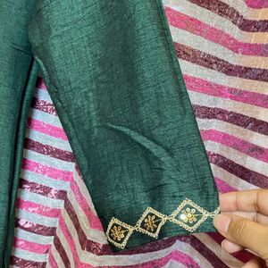 Beautiful Embroidered Silk Kurta