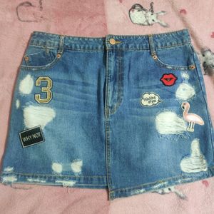 Denim Skirt, Size:32( PRICE DROP)