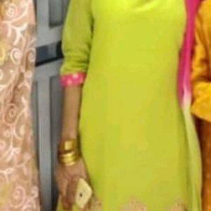 Patiyala Suit Pink And Green