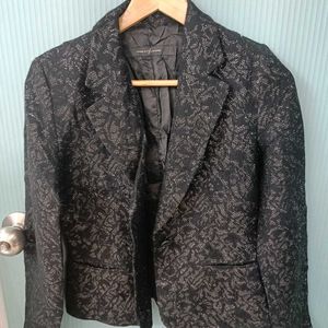 Black Shinning Blazer For Women