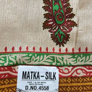 Brand New Matka Silk saree with attached blouse