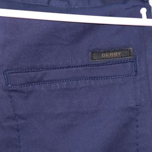 Derby Navy Blue Semi Formal Men's Trousers