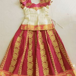 Beautiful Pattu Pavada South Indian Skirt Blouse