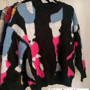 Korean Soft And Cute Patchy Sweater