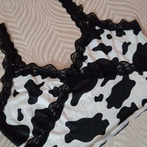 Cow print top