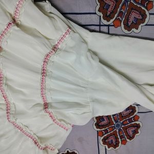 White Sober Gharara Set For Kids