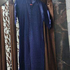 Navy Blue Libas Kurta Set