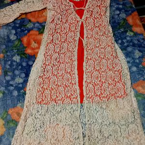 Rose Pattern Design With Red Inner Gowns