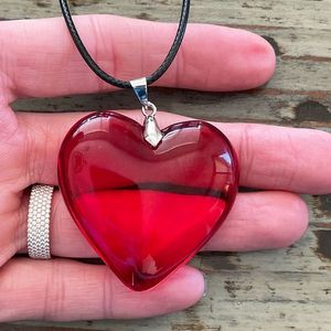 Big Red Heart Pendent Necklace ❤️🫶🏻✨