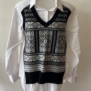 Korean Combined Shirt Sweater