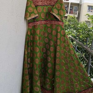 Parrot Colour Ethnic Gown