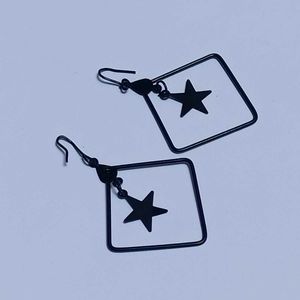 Black Star Hanging Earrings