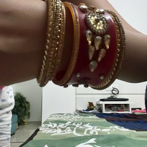 Golden Bangle With Jhumka