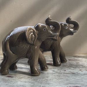 A Pair Of Elephant Idols