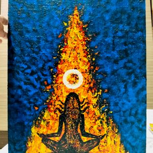 Acrylic painting, "Meditating Fire Energy"