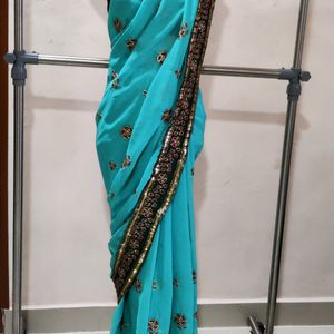 BeautifulEmbroideryWork Saree ➕ Gifts