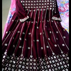 New Purple Anarkali Style Gown