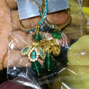 Party Wear Green Blue Jhumka