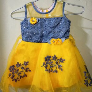 Girls Yellow Cute Frock