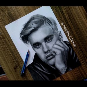 Justin Bieber Pencil Portrait