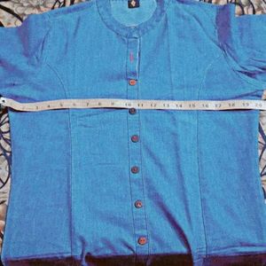 A Line Denim Look Cotton Kurta