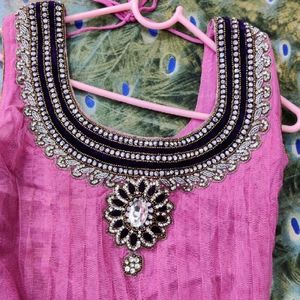 Pink&purple Anarkali Suit