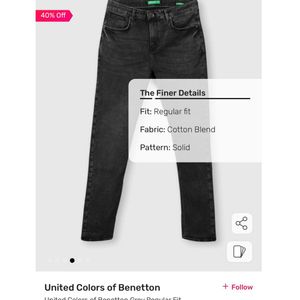 United Colour of Benetton Black Regular Fit Jeans