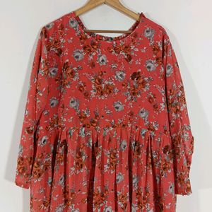 Coral Printed Casual Dress (Women)