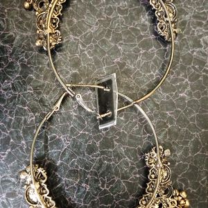 Sterling silver plated ghungroo trendy hoops