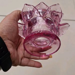 1pc Glass Lotus Candel Holder